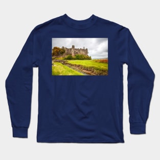 Laugharne Castle And Bridge, Carmarthenshire, Wales, UK Long Sleeve T-Shirt